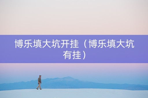 博乐填大坑开挂（博乐填大坑有挂）