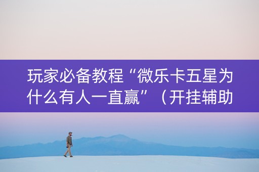 玩家必备教程“微乐卡五星为什么有人一直赢”（开挂辅助插件)
