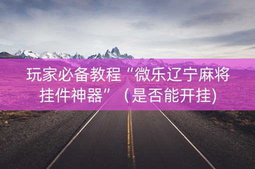 玩家必备教程“微乐辽宁麻将挂件神器”（是否能开挂)