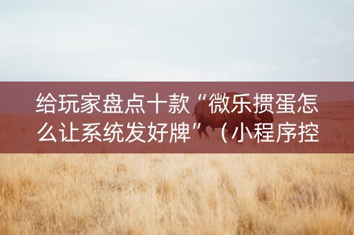 给玩家盘点十款“微乐掼蛋怎么让系统发好牌”（小程序控牌器)