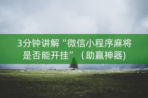 3分钟讲解“微信小程序麻将是否能开挂”（助赢神器)