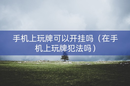 手机上玩牌可以开挂吗（在手机上玩牌犯法吗）