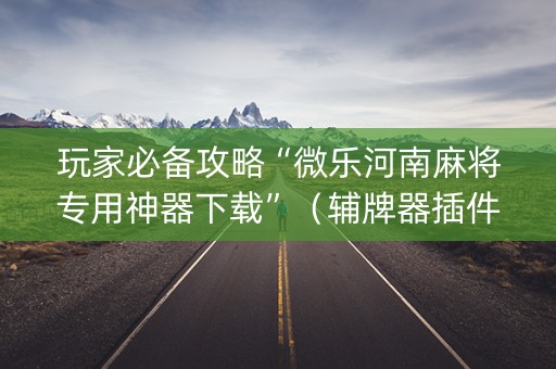 玩家必备攻略“微乐河南麻将专用神器下载”（辅牌器插件购买)