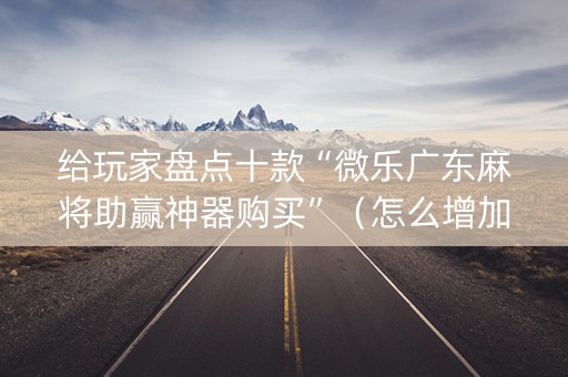 给玩家盘点十款“微乐广东麻将助赢神器购买”（怎么增加胜率)