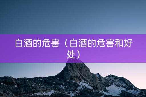 白酒的危害（白酒的危害和好处）