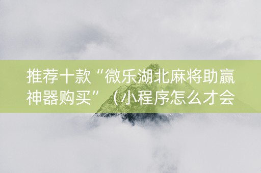 推荐十款“微乐湖北麻将助赢神器购买”（小程序怎么才会赢)