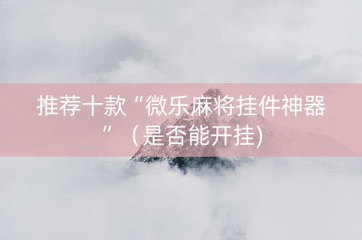 推荐十款“微乐麻将挂件神器”（是否能开挂)