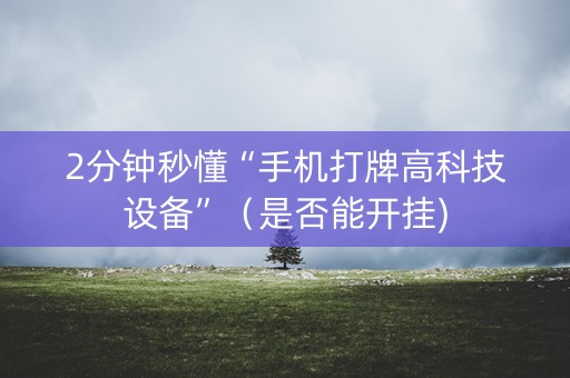2分钟秒懂“手机打牌高科技设备”（是否能开挂)