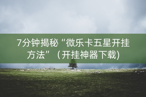 7分钟揭秘“微乐卡五星开挂方法”（开挂神器下载)