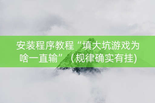 安装程序教程“填大坑游戏为啥一直输”（规律确实有挂)