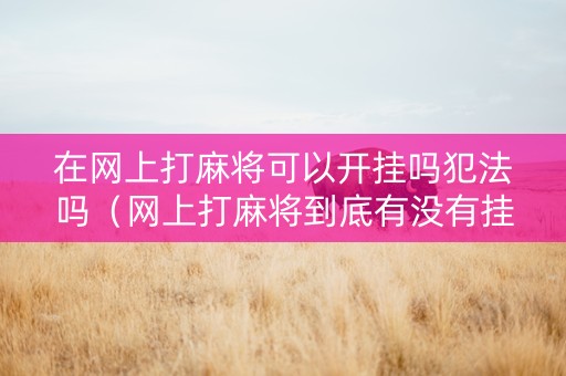 在网上打麻将可以开挂吗犯法吗（网上打麻将到底有没有挂）