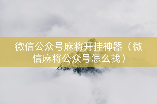 微信公众号麻将开挂神器（微信麻将公众号怎么找）