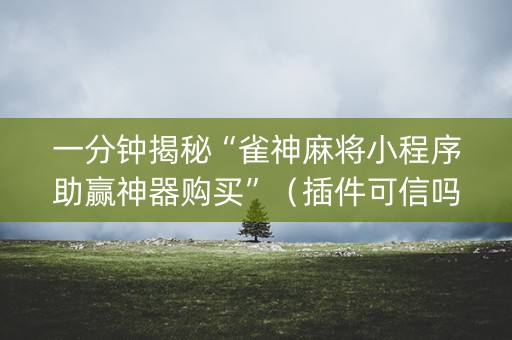 一分钟揭秘“雀神麻将小程序助赢神器购买”（插件可信吗)