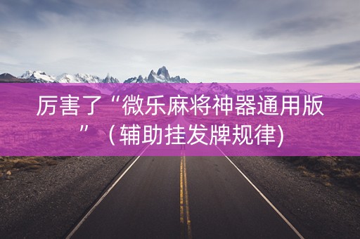 厉害了“微乐麻将神器通用版”（辅助挂发牌规律)