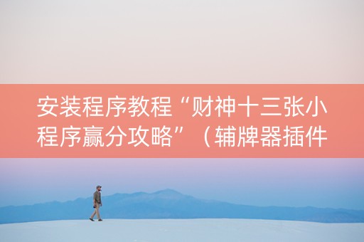 安装程序教程“财神十三张小程序赢分攻略”（辅牌器插件购买)