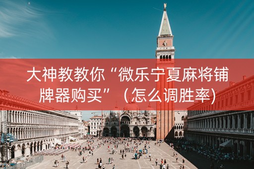 大神教教你“微乐宁夏麻将铺牌器购买”（怎么调胜率)