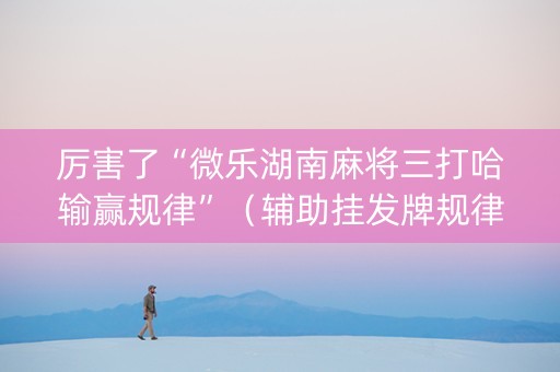 厉害了“微乐湖南麻将三打哈输赢规律”（辅助挂发牌规律)