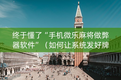 终于懂了“手机微乐麻将做弊器软件”（如何让系统发好牌)