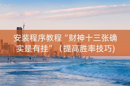 安装程序教程“财神十三张确实是有挂”（提高胜率技巧)