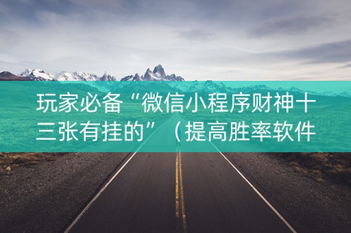 玩家必备“微信小程序财神十三张有挂的”（提高胜率软件)