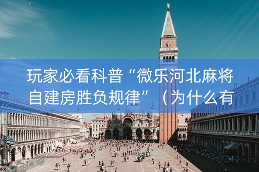 玩家必看科普“微乐河北麻将自建房胜负规律”（为什么有人一直赢)