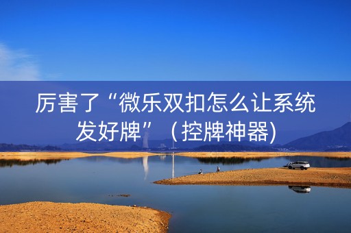 厉害了“微乐双扣怎么让系统发好牌”（控牌神器)