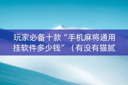 玩家必备十款“手机麻将通用挂软件多少钱”（有没有猫腻)