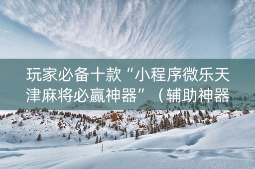玩家必备十款“小程序微乐天津麻将必赢神器”（辅助神器免费)