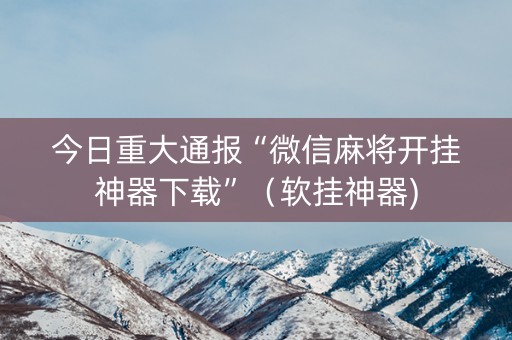 今日重大通报“微信麻将开挂神器下载”（软挂神器)