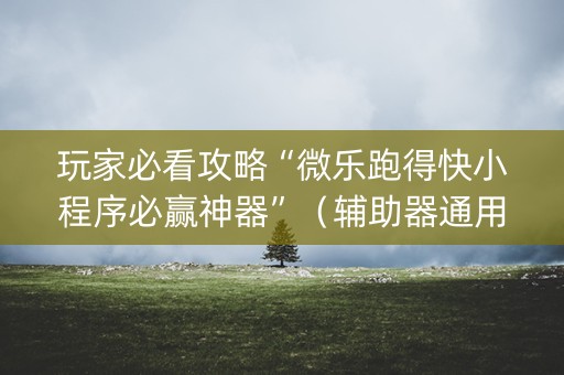 玩家必看攻略“微乐跑得快小程序必赢神器”（辅助器通用版)