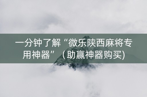 一分钟了解“微乐陕西麻将专用神器”（助赢神器购买)