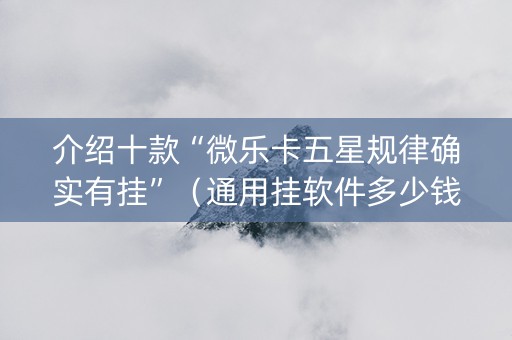 介绍十款“微乐卡五星规律确实有挂”（通用挂软件多少钱)
