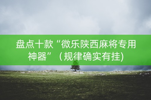 盘点十款“微乐陕西麻将专用神器”（规律确实有挂)