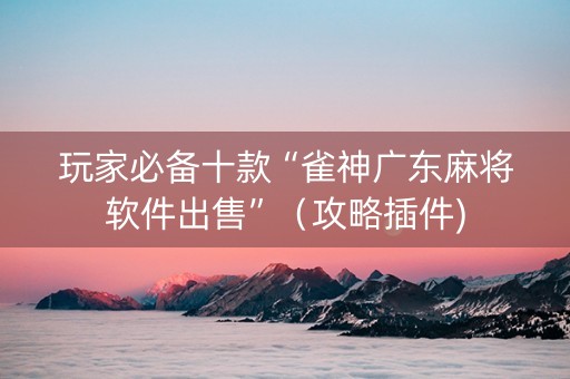 玩家必备十款“雀神广东麻将软件出售”（攻略插件)