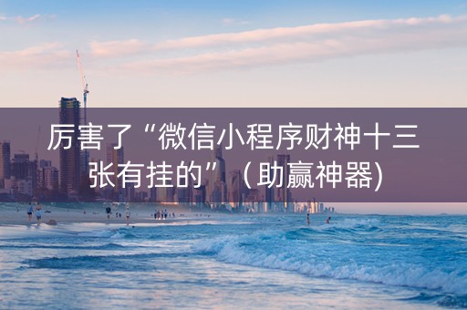 厉害了“微信小程序财神十三张有挂的”（助赢神器)