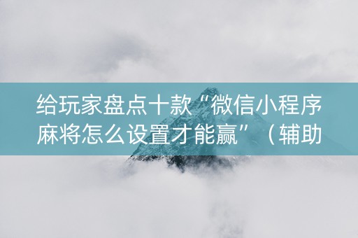给玩家盘点十款“微信小程序麻将怎么设置才能赢”（辅助神器免费)
