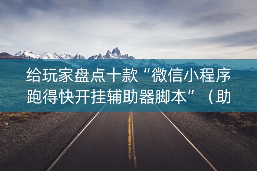 给玩家盘点十款“微信小程序跑得快开挂辅助器脚本”（助攻神器)