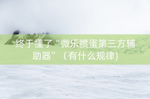 终于懂了“微乐掼蛋第三方辅助器”（有什么规律)