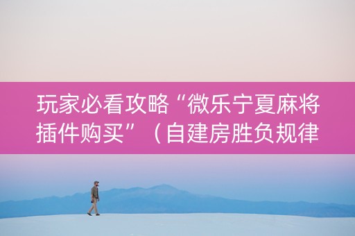玩家必看攻略“微乐宁夏麻将插件购买”（自建房胜负规律)