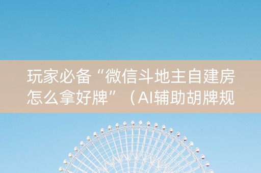 玩家必备“微信斗地主自建房怎么拿好牌”（AI辅助胡牌规则)