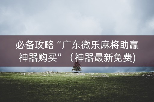 必备攻略“广东微乐麻将助赢神器购买”（神器最新免费)