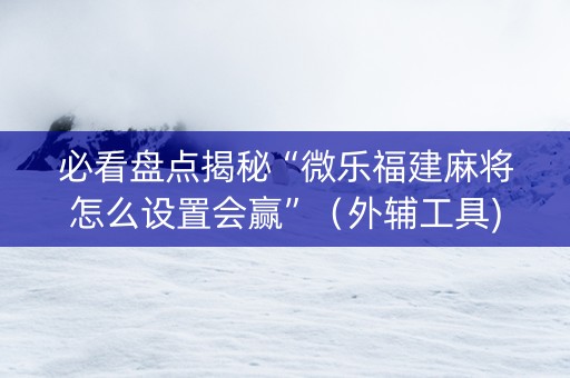 必看盘点揭秘“微乐福建麻将怎么设置会赢”（外辅工具)