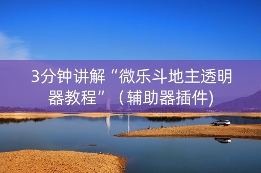 3分钟讲解“微乐斗地主透明器教程”（辅助器插件)