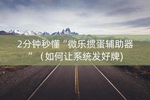 2分钟秒懂“微乐掼蛋辅助器”（如何让系统发好牌)