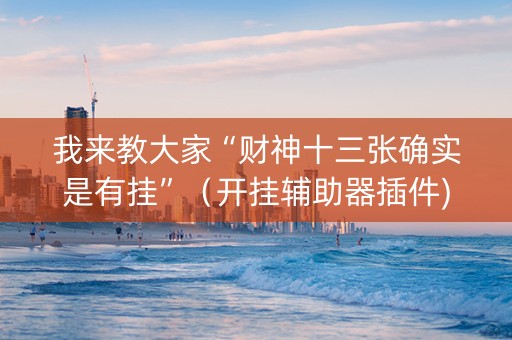 我来教大家“财神十三张确实是有挂”（开挂辅助器插件)