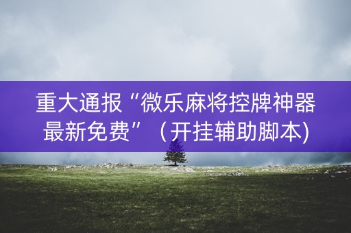 重大通报“微乐麻将控牌神器最新免费”（开挂辅助脚本)