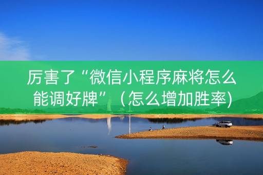 厉害了“微信小程序麻将怎么能调好牌”（怎么增加胜率)