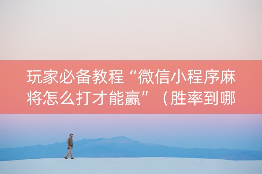玩家必备教程“微信小程序麻将怎么打才能赢”（胜率到哪调)