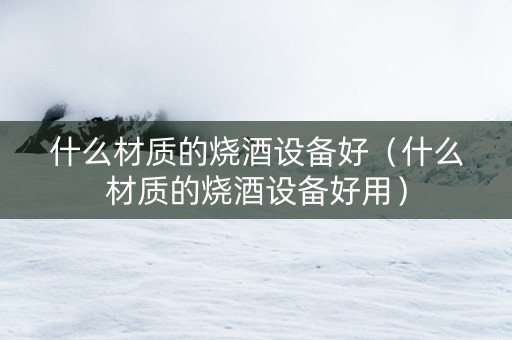 什么材质的烧酒设备好（什么材质的烧酒设备好用）