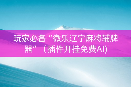玩家必备“微乐辽宁麻将辅牌器”（插件开挂免费AI)